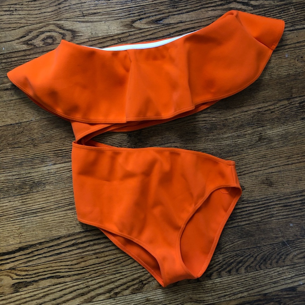 ASOS Orange Ruffle Monokini